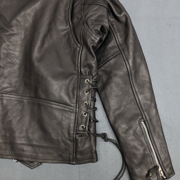 Milwaukee Riders Women's Leather Biker Jacket Size XL Asymmetrical - Picture 14 of 16